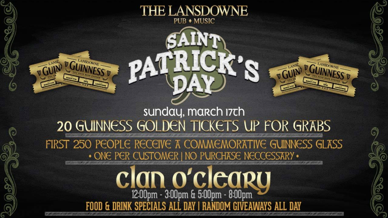 lansdowne club st patricks day lunch 2025